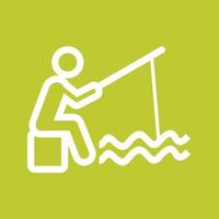 Fishing Line Color Background Icon vector