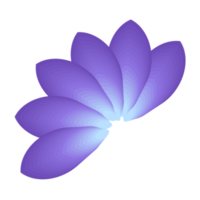 hermoso gradiente de pétalo de flor azul png