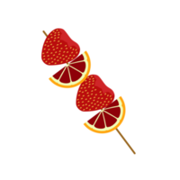 Satay fruit with strawberry and grapefruit png