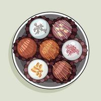 Assorted chocolate and sweets vector