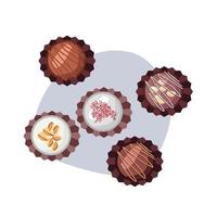 Assorted chocolate and sweets vector