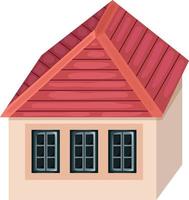 Home facade with doors and windows , Cartoon vector illustration.