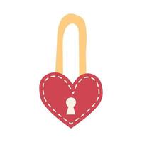 Heart-shaped padlock. Valentines Day Card. Vector illustration