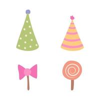 Birthday decoration set. happy birthday Card. Vector illustration