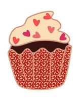 dulces cupcakes individuales. muffins cremosos con decoración. comida deliciosa. confitería. ilustración vectorial de pasteles dulces sobre un fondo blanco. ilustración para una postal vector