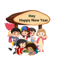 feliz año nuevo niños png