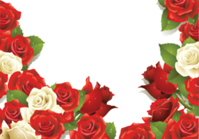 Scarlet rose flowers, red buds set. Design elements