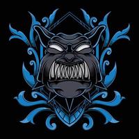 BullDog Spike Pitbull with Ornament Frame vector