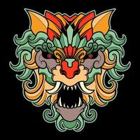 ETHNIC ORNAMENT WOLF HEAD ILLUSTRATION vector