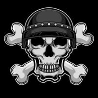 Millitary skull soldier head logo illustration vector