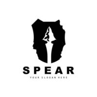 Spear Logo, Hunting Gear Design, Arrow War Weapon, Product Brand Vector