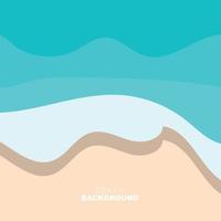 Beach Background, Beach Scene Design With Sand and Ocean Waves, Template Icon Vector Illustration