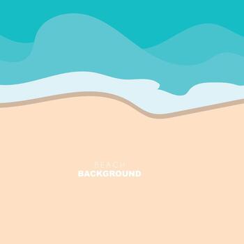 Beach Background, Beach Scene Design With Sand and Ocean Waves, Template Icon Vector Illustration