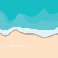 Beach Background, Beach Scene Design With Sand and Ocean Waves, Template Icon Vector Illustration