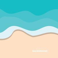 Beach Background, Beach Scene Design With Sand and Ocean Waves, Template Icon Vector Illustration