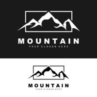 diseño del logotipo de la montaña, lugar vectorial para los amantes de la naturaleza vector