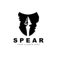 Spear Logo, Hunting Gear Design, Arrow War Weapon, Product Brand Vector