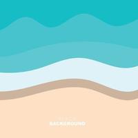 Beach Background, Beach Scene Design With Sand and Ocean Waves, Template Icon Vector Illustration