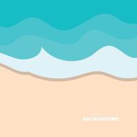 Beach Background, Beach Scene Design With Sand and Ocean Waves, Template Icon Vector Illustration