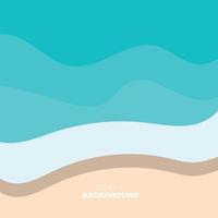 Beach Background, Beach Scene Design With Sand and Ocean Waves, Template Icon Vector Illustration