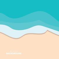 Beach Background, Beach Scene Design With Sand and Ocean Waves, Template Icon Vector Illustration