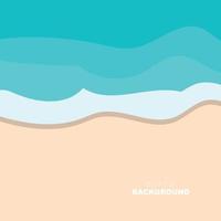 Beach Background, Beach Scene Design With Sand and Ocean Waves, Template Icon Vector Illustration