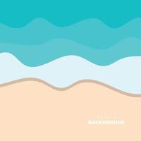 Beach Background, Beach Scene Design With Sand and Ocean Waves, Template Icon Vector Illustration