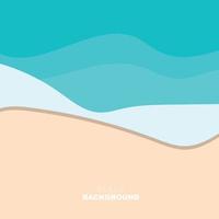 Beach Background, Beach Scene Design With Sand and Ocean Waves, Template Icon Vector Illustration