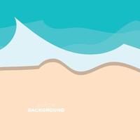 Beach Background, Beach Scene Design With Sand and Ocean Waves, Template Icon Vector Illustration