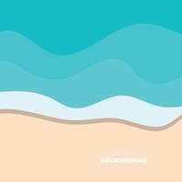 Beach Background, Beach Scene Design With Sand and Ocean Waves, Template Icon Vector Illustration