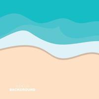 Beach Background, Beach Scene Design With Sand and Ocean Waves, Template Icon Vector Illustration