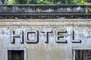 Exterior of an abandoned hotel in Old San Juan, Puerto Rico. photo