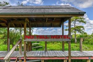 No Tell Motel in the Florida wetland in the Everglades National Park in USA. Popular place for tourists, wild nature and animals. photo