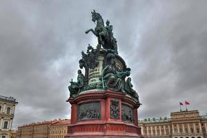 Equestrian monument to Nicholas I in St. Petersburg, Russia. photo