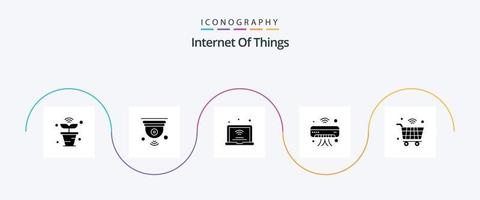 Internet Of Things Glyph 5 Icon Pack Including internet of things. ac. iot. wifi. internet of things vector