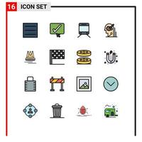 Set of 16 Modern UI Icons Symbols Signs for marketing content travel premuim idea Editable Creative Vector Design Elements