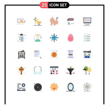 Mobile Interface Flat Color Set of 25 Pictograms of ableton manual harmony kitchen wave Editable Vector Design Elements