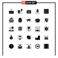 25 User Interface Solid Glyph Pack of modern Signs and Symbols of recording microphone shipping mic tree Editable Vector Design Elements