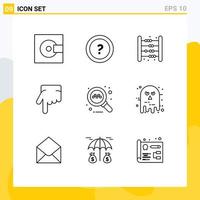 9 Creative Icons Modern Signs and Symbols of hand finger question math game Editable Vector Design Elements