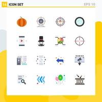 16 User Interface Flat Color Pack of modern Signs and Symbols of kitchen dish business cooking resources Editable Pack of Creative Vector Design Elements