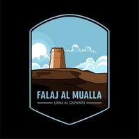 ilustración de edificios en el desierto de falaj almuala vector