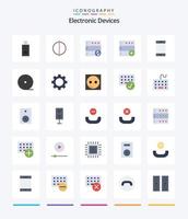 Paquete de 25 iconos planos de dispositivos creativos, como gadgets. dispositivos. sincronizar teléfono inteligente dispositivo vector