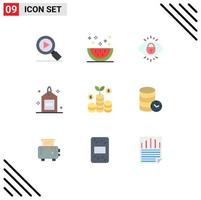 Set of 9 Vector Flat Colors on Grid for business search eye optimized engine Editable Vector Design Elements