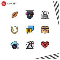 Stock Vector Icon Pack of 9 Line Signs and Symbols for day schedule badges learning book Editable Vector Design Elements