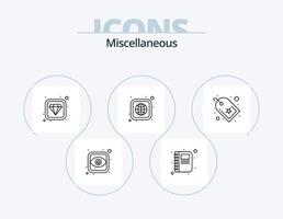 paquete de iconos de línea miscelánea 5 diseño de iconos. rompecabezas. contacto. reloj. alarma vector