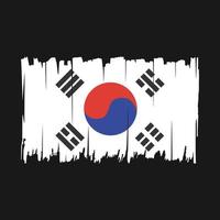 ilustración de vector de pincel de bandera de corea del sur