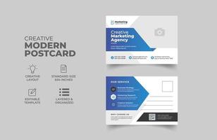 creative postcard design template. corporate postcard or eddm postcard design template. vector