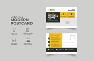 creative postcard design template. corporate postcard or eddm postcard design template. vector