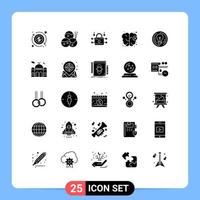 paquete de iconos de vector de stock de 25 signos y símbolos de línea para elementos de diseño de vector editables de mente de negocio de seguridad de círculo de ideas