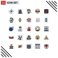 Set of 25 Modern UI Icons Symbols Signs for health shield party emblem badge Editable Vector Design Elements